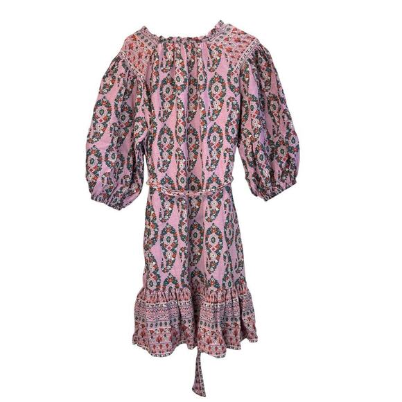 Knox Rosa Womens L Pink Boxy Loose Fitting V Neck Pockets Lagen Look Dress - Picture 2 of 8